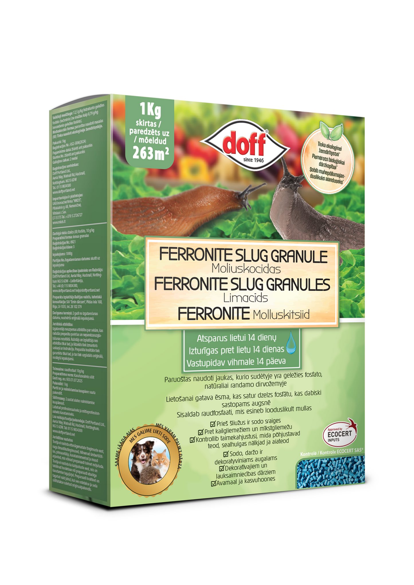 Ferronite 1kg teokaitse graanulid – pakendi esivaade.